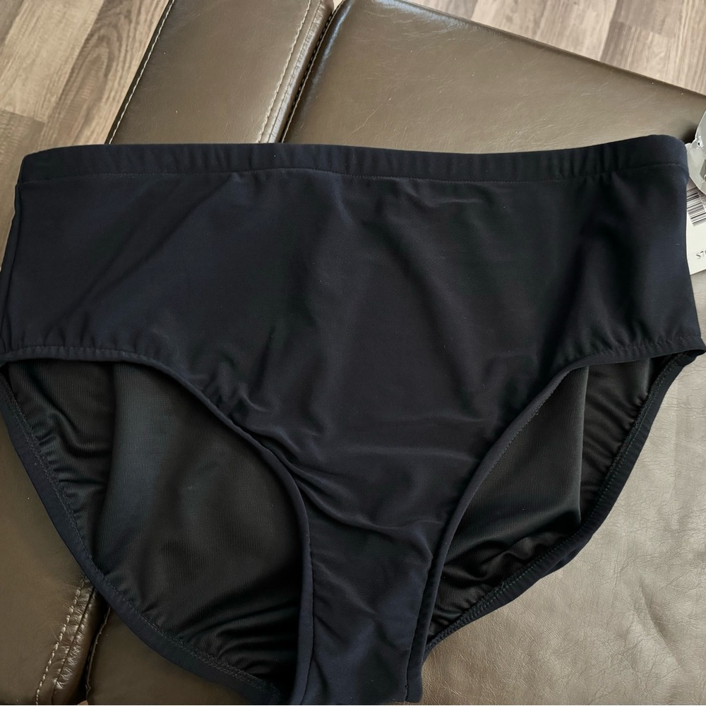 Magic Suit By Miracle Suit Black Swim bikini Bottoms SZ 16 New With Tags